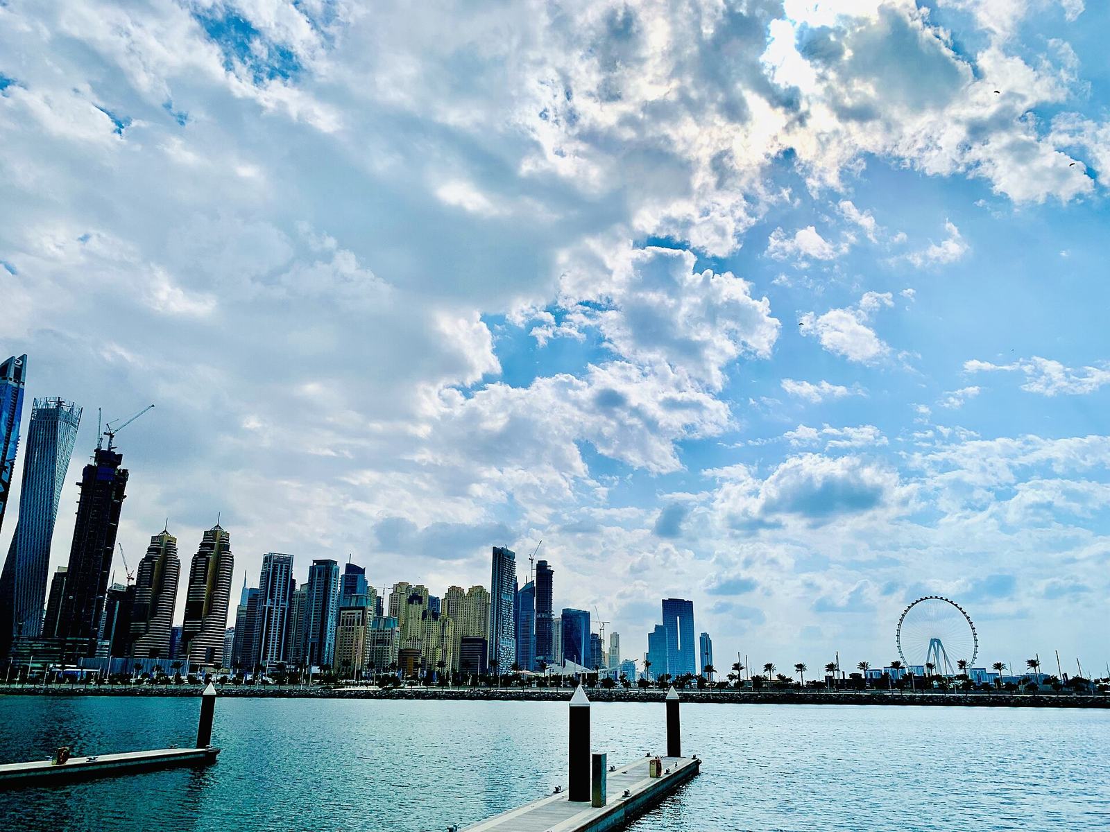 Bluewaters waterfront and JBR skyline