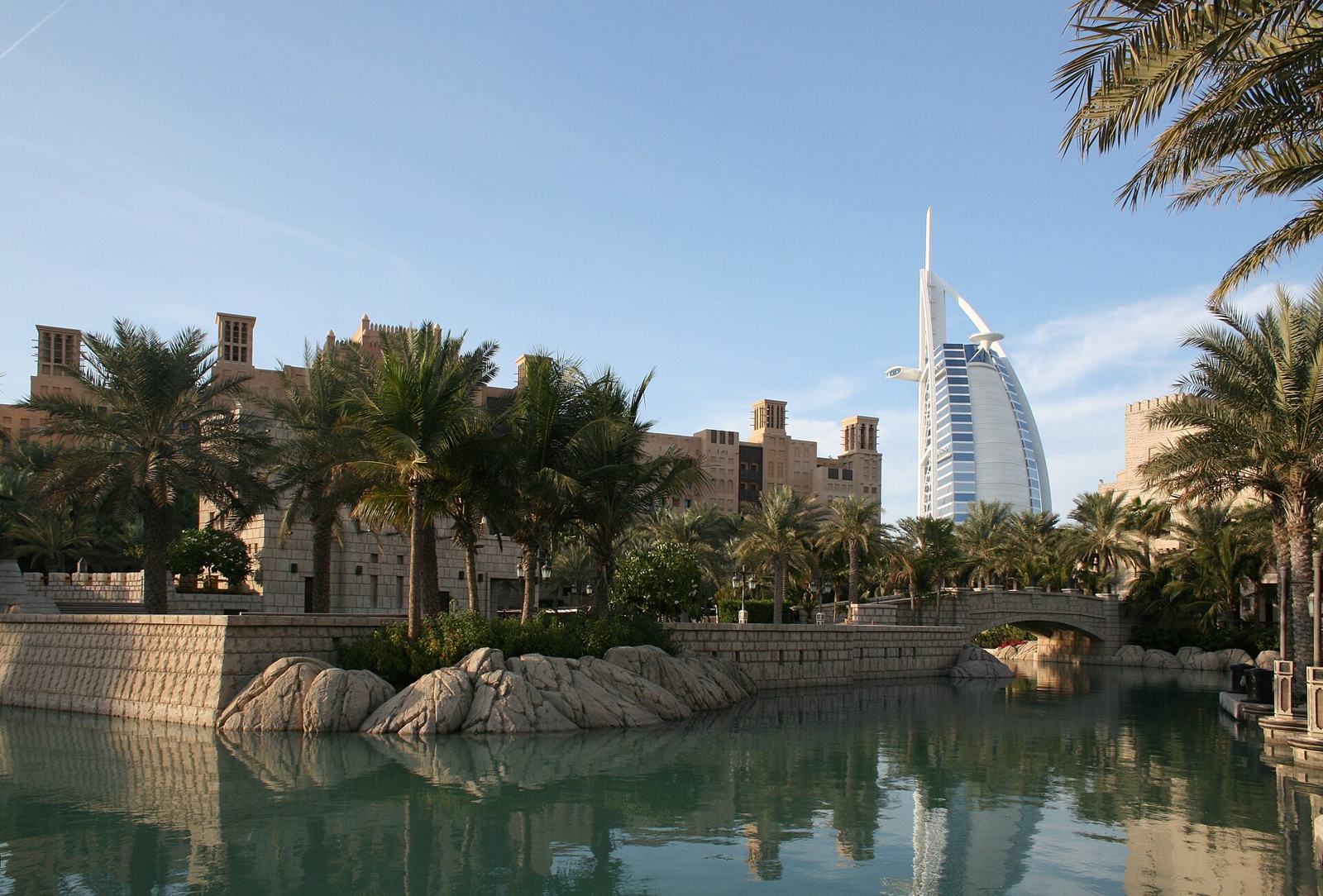 Madinat Jumeirah waterways and Burj Al Arab