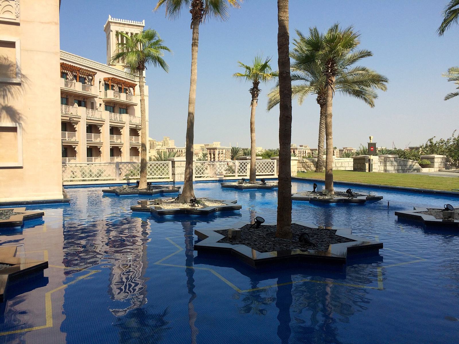 Palm-lined pools at Madinat Jumeirah